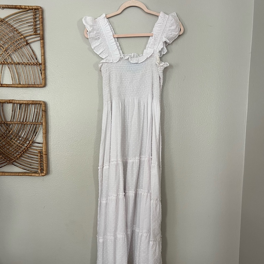 Hill House Home Ellie Nap Dress in White Swiss Dot